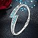 LightTheBo Swarovski Crystals Bangle Bracelets White Gold Plated Hinged Jewelry for Women Girls