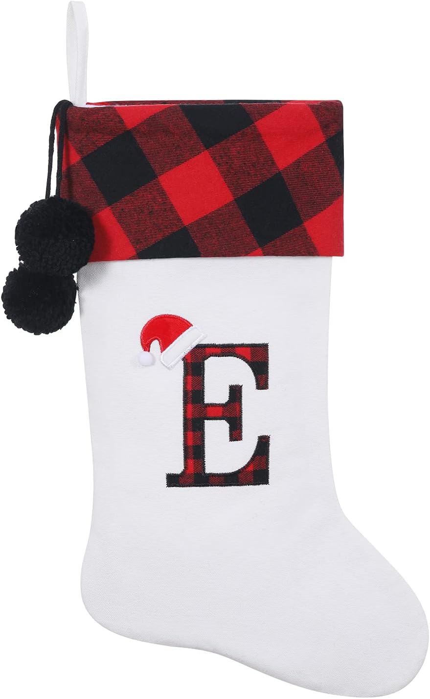 Stockings & Holders - SIRIPHUM 20 Inches Initial Monogram Embroidered lettetr Christmas Stocking，Christmas Decorations Stocking Personalized Stocking，Holiday Season Decor