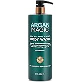 Argan Magic Eucalyptus & Mint Body Wash with Argan Oil - Cleanses, Hydrates & Invigorates with Refreshing Eucalyptus & Mint | Made in USA (32 Fl Oz)