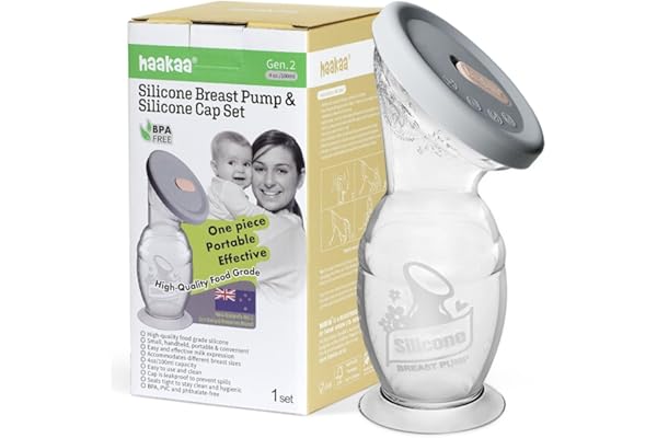 Haakaa Manual Breast Pump with Base 4 Fl Oz/100ml+Lid