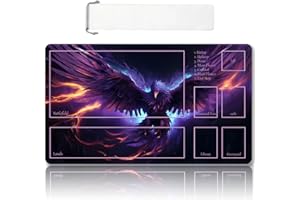 DAUXID Premium Stitched MTG Playmat with Zones and Non-Slip Rubber Backing - TCG Play Mat for MTG and Other Card Games - Colorful Design with Vintage Look and Feel (DKT (106),Zones)