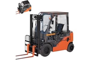 CHENGNAN Forklift Cover for Rain Up to 6000LB,,Can Be Rolled Up On All Sides,Ultra-Transparent EVA&Brown Canopy for Sun,Universal,Waterproof