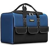 WINHUNT Large Tool Bag, 1680 Denier with 5 Exterior Pockets Electrician Tool Bag, Ideal for DIY Enthusiasts and Craftsmen Tool Bags for Men Heavy Duty, Blue