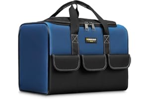 WINHUNT Large Tool Bag, 1680 Denier with 5 Exterior Pockets Electrician Tool Bag, Ideal for DIY Enthusiasts and Craftsmen Tool Bags for Men Heavy Duty, Blue