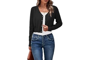 Newshows Womens 2025 Fall Cropped Cardigan Fashion Knit Bolero Shrug Long Sleeve V Neck Business Casual Sweater