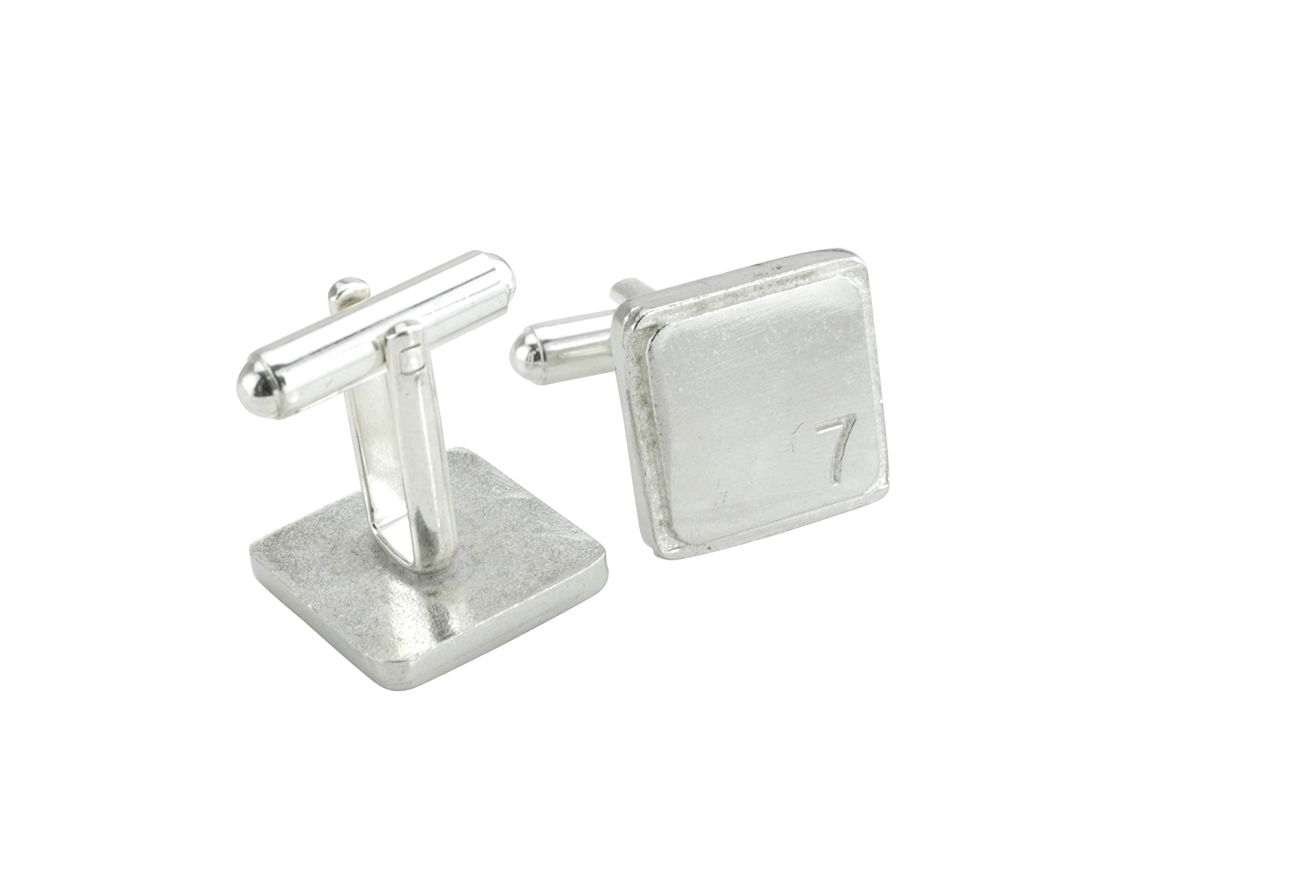 Square Cufflinks with ‘7’ Engraved - 7th Anniversary