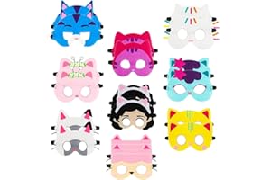 Atvscay Cat Felt Masks Dollhouse Felt Masks Cat Masks Party Favors Cat Masks Dress Up Birthday Masks (18pcs)