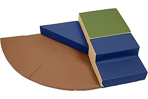 ECR4Kids SoftZone Adventurer's Summit Step, Corner Climber, Earthtone, 4-Piece