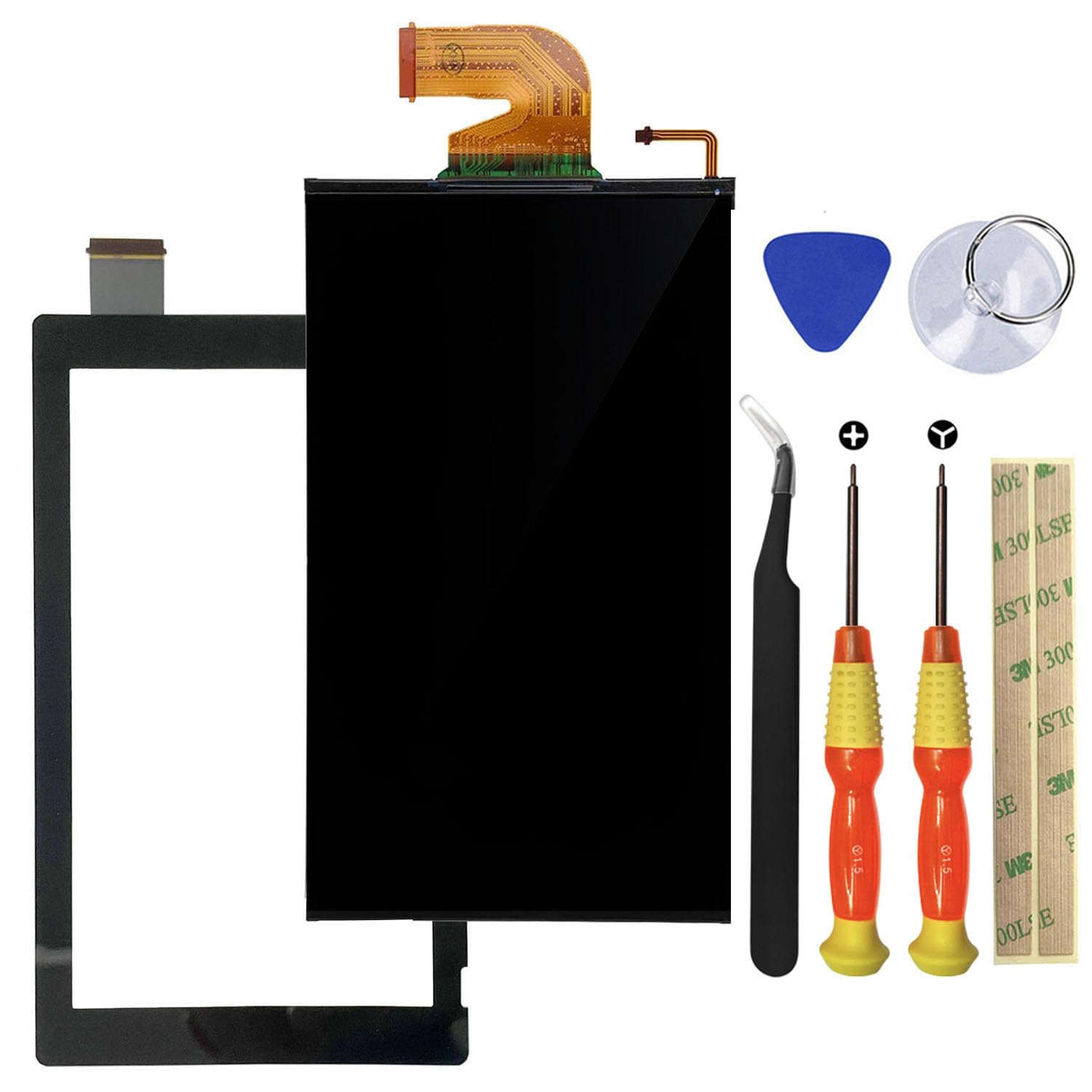 Photo 1 of HQB-STAR Nintendo Switch Replacement LCD Display Screen+Touch Digitizer Screen Replacement Compatible for Nintendo Switch NS HAC-001 2017 Model+Tools