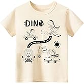 Toddler Little Boys Girls Dinosaur T-Shirt Kids Summer Short Sleeve Graphic Cotton Tee Top