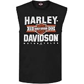 Harley-Davidson Men's Varsity B&S Sleeveless Cotton Muscle Shirt, Black