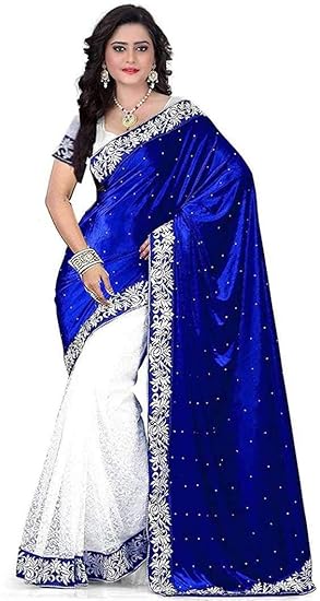 Market Magic World Womens Embroidered Saree with Blouse Piece(Free Size)