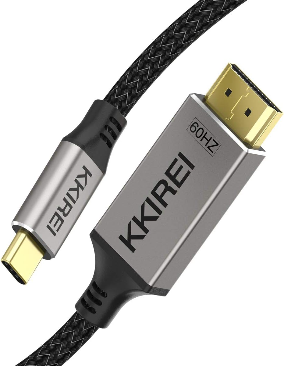 USB C to HDMI Cable Adapter (4K@60Hz) 6Ft USB Type C to HDMI Cable Braided Nylon Thunderbolt 3 Compatible with MacBook Pro/iPad Pro/MacBook Air 2018/iMac 2017/Surface Book 2/Samsung Galaxy S10/Note 9