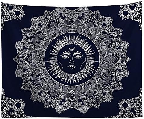 Tapestry Wall Art Bohemian Mandala Tapestry WicLian Wall Hanging Indian Hippie Tapestries (Mandala Sun God, 50x60inch)