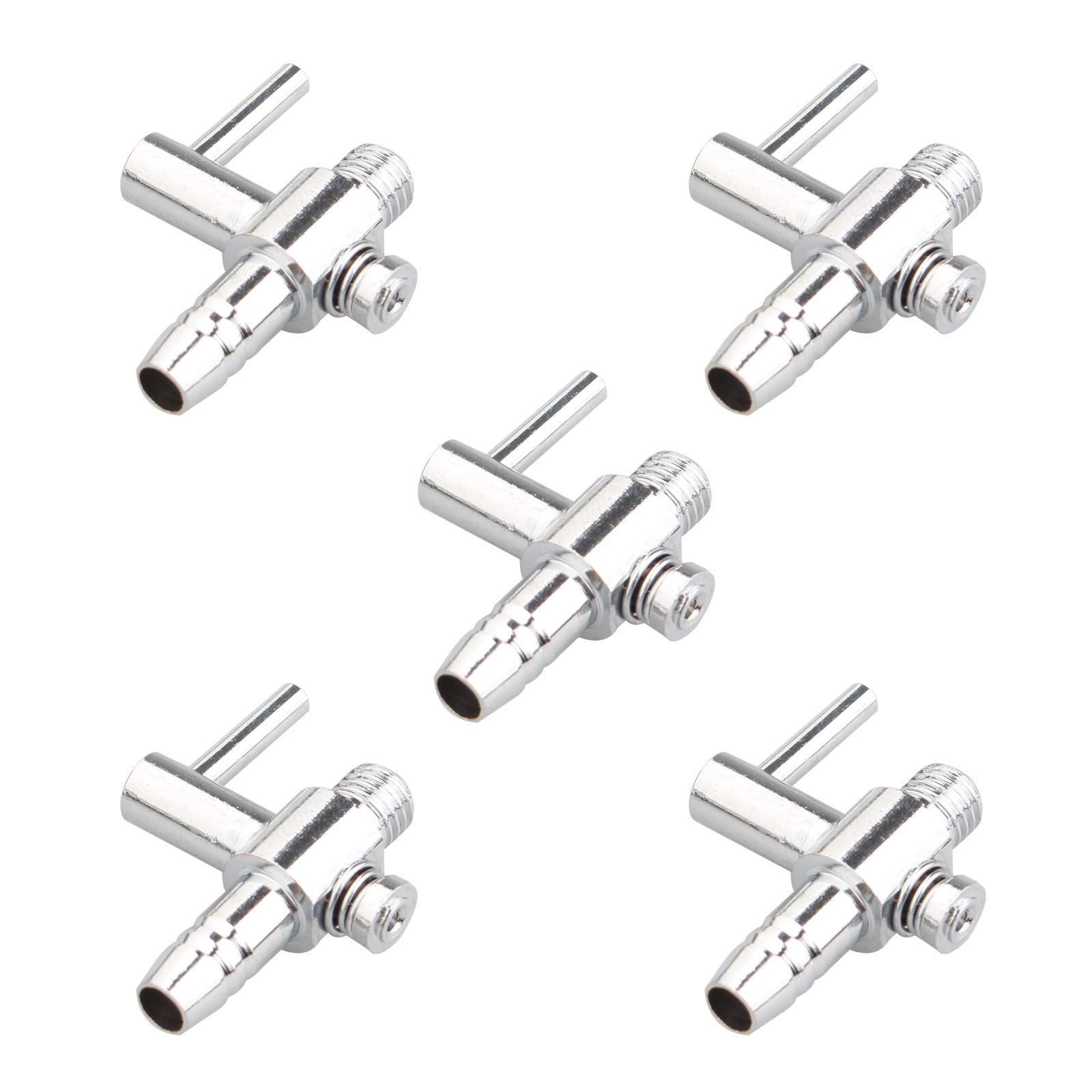 HALJIA 5PCS 5mm 1 Way Aquarium Manifold Air Flow Pump Splitter Control lever Valve Airline Tube Connector Air Flow Control Lever Pump Valve