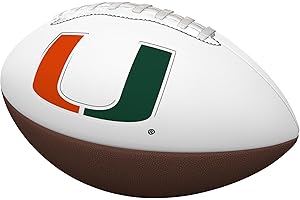 Logo Brands NCAA Official Size Autograph Football -Smooth White Panel for Nil Signatures, Display, or Nil Collecting NCAA Fan Memorabilia