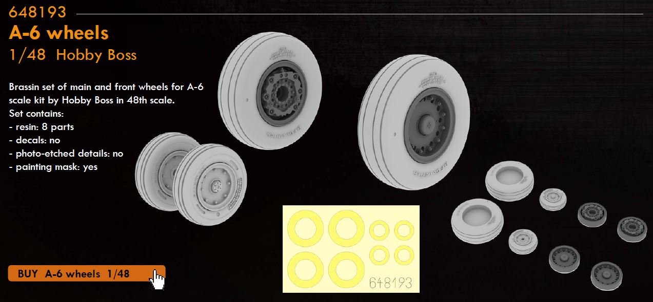 Eduard Brassin 1:48 -A-6 Wheels (Hobbyboss)