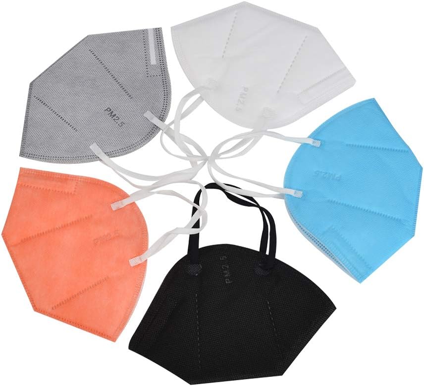 Non-Woven Fabrics N95 Mouth Mask 5 pcs PM2.5 Variety of Colors Anti-Dust Anti-Pollen Allergy Face Mask,PM2.5 Haze Mask (Large)