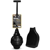 Korky BeehiveMAX Hideaway Toilet Plunger &amp; Holder in Black - 97-5B | Most powerful toilet plunger. Patented Beehive head seals all bowl shapes. Holder allows for drip-free carry.
