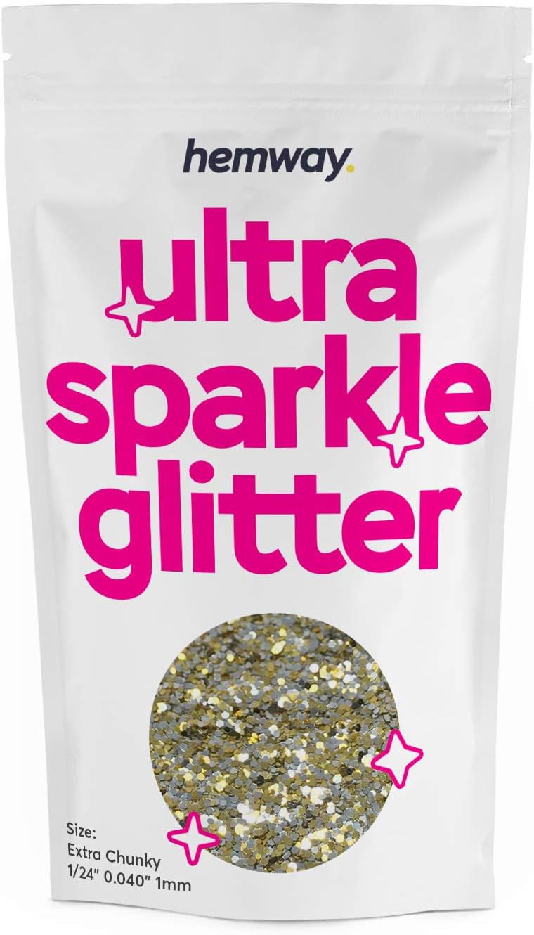 Hemway Ultra Sparkle Glitter Gold Silver 100g Extra Chunky