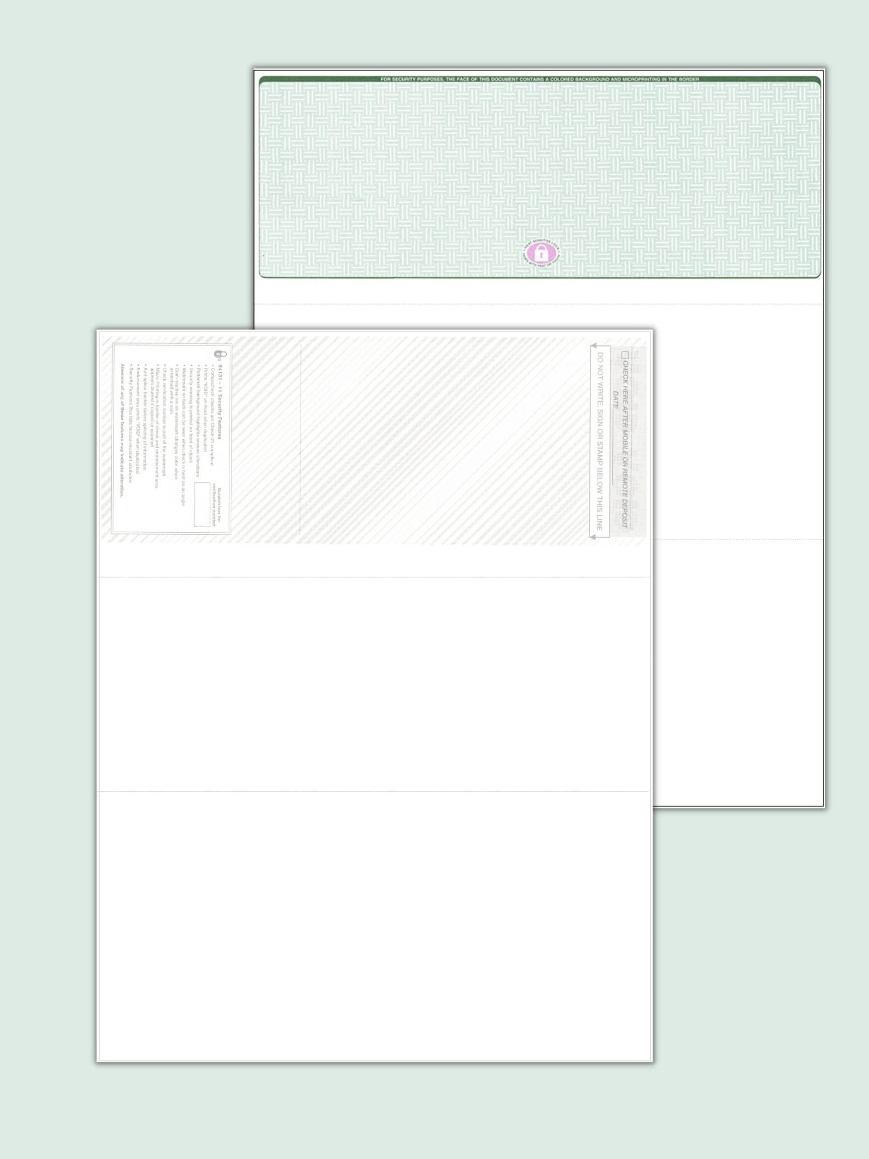 50 Blank High Security Computer Check Paper, Checks