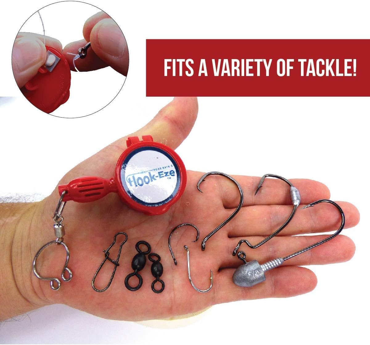 Hook-Eze Quick Fishing Knot Tying Tool Line Cutter Cover Hooks on Fishing Poles and Travel Safe : Sports & Outdoors