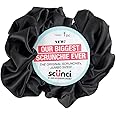 Scunci by Conair The Original Scrunchie hair accessories - hair accessories for women - Jumbo Size in Washable Black Nylon Silk- 1 Count