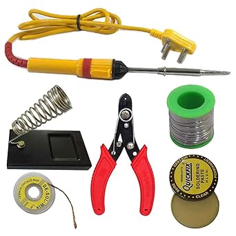 ADRAxX 6 In1 Electric Soldering Iron Stand Tool Wire Stripper Kit 25 Watt Welding Stick Set