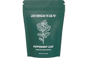 AROMACRAVE Peppermint Leaf Cut & Sifted – 100% Natural Dried Peppermint Leaves – Herbal Tea – Caffeine-Free, Aromatic – Zip-Lock Bag – Refreshing Mint Flavor (16 Ounce)
