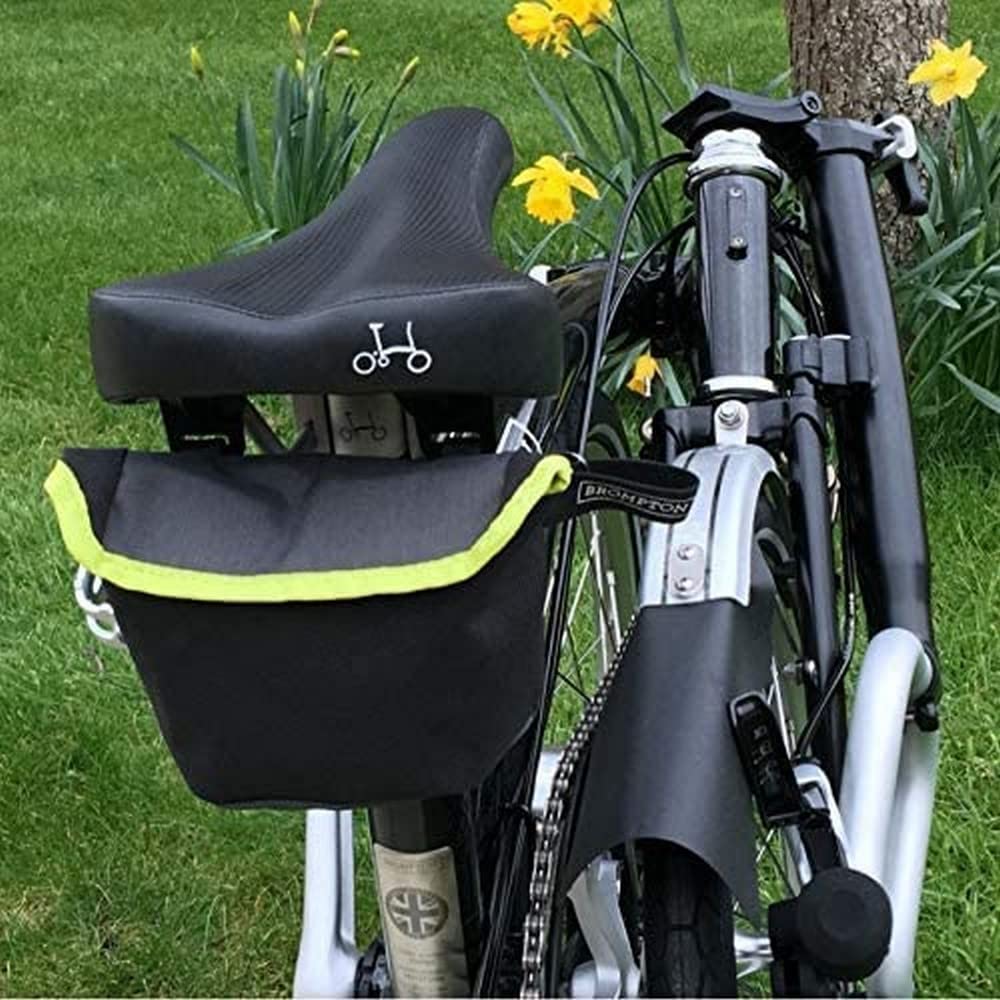 Brompton Saddle Pouch - Grey (with Lime Green Trim)