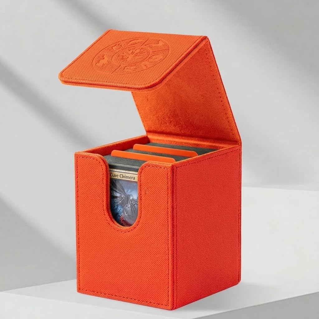 Card deck box with 2 Divider Fits 100+ Single Sleeved Cards, mtg commander deck box Organizer for Yugioh CCG TCG Sports