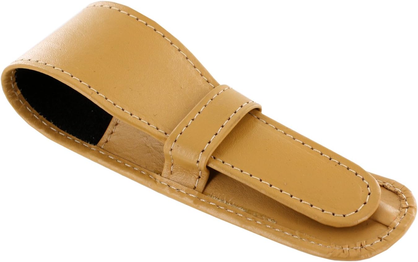 Genuine Leather Single Pen, Pencil Case Pouch (Tan)