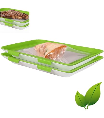 Pack De 4 Bandejas De Almacenamiento Al Vacío – Apilables, Reutilizables, Para Carnes Y Alimentos
