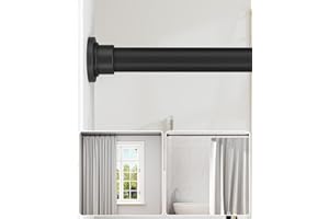 ALLZONE Heavy Duty Tension Shower Curtain Rod 42-83 Inches for Bathroom, Window, Non-Slip, Adjustable with Strong Spring Pole for Closet, Doorway, No Rust, No Drilling, Black