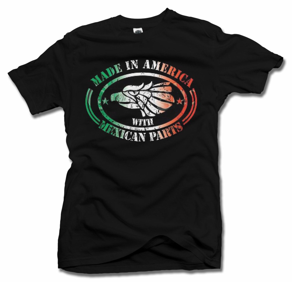 Made In America With Mexican Parts Funny Black S Tee 6 1oz Shirts