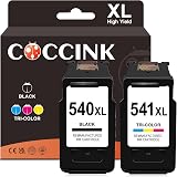 COCCINK 540XL 541XL Combo for Canon Pixma MG MG3650S TS5150 MX475 MX535 Black