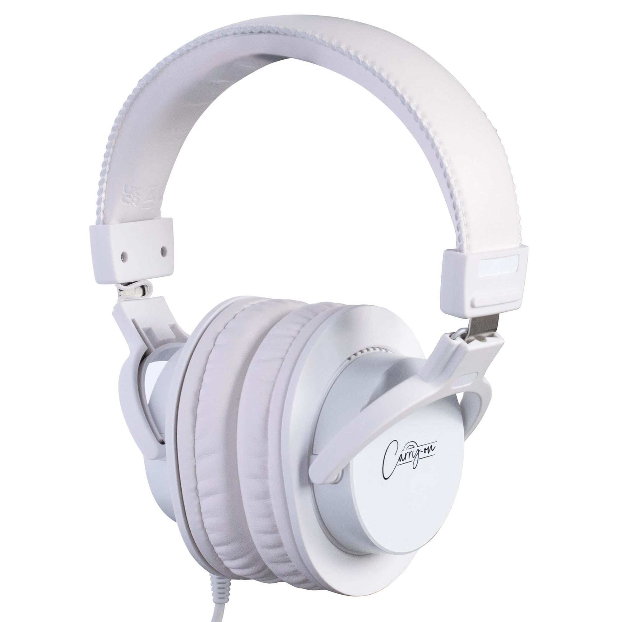 Carry-on SH100 Studio Headphones - 50mm Drivers for Premium Sound - Noise-Isolating Closed Back Studio Headphones - Comfortable Over-Ear Design for Music Production and Everyday Listening - White