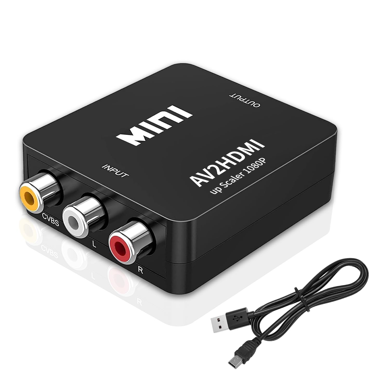 baolongking RCA to HD Adapter, AV to HD Converter,1080P to HD CVBS AV Composite Adapter for PS2 Wii Xbox SNES N64/TV/PC/ PS3/ STB/Xbox VHS/VCR/Blue-Ray DVD Players (RCA converter)