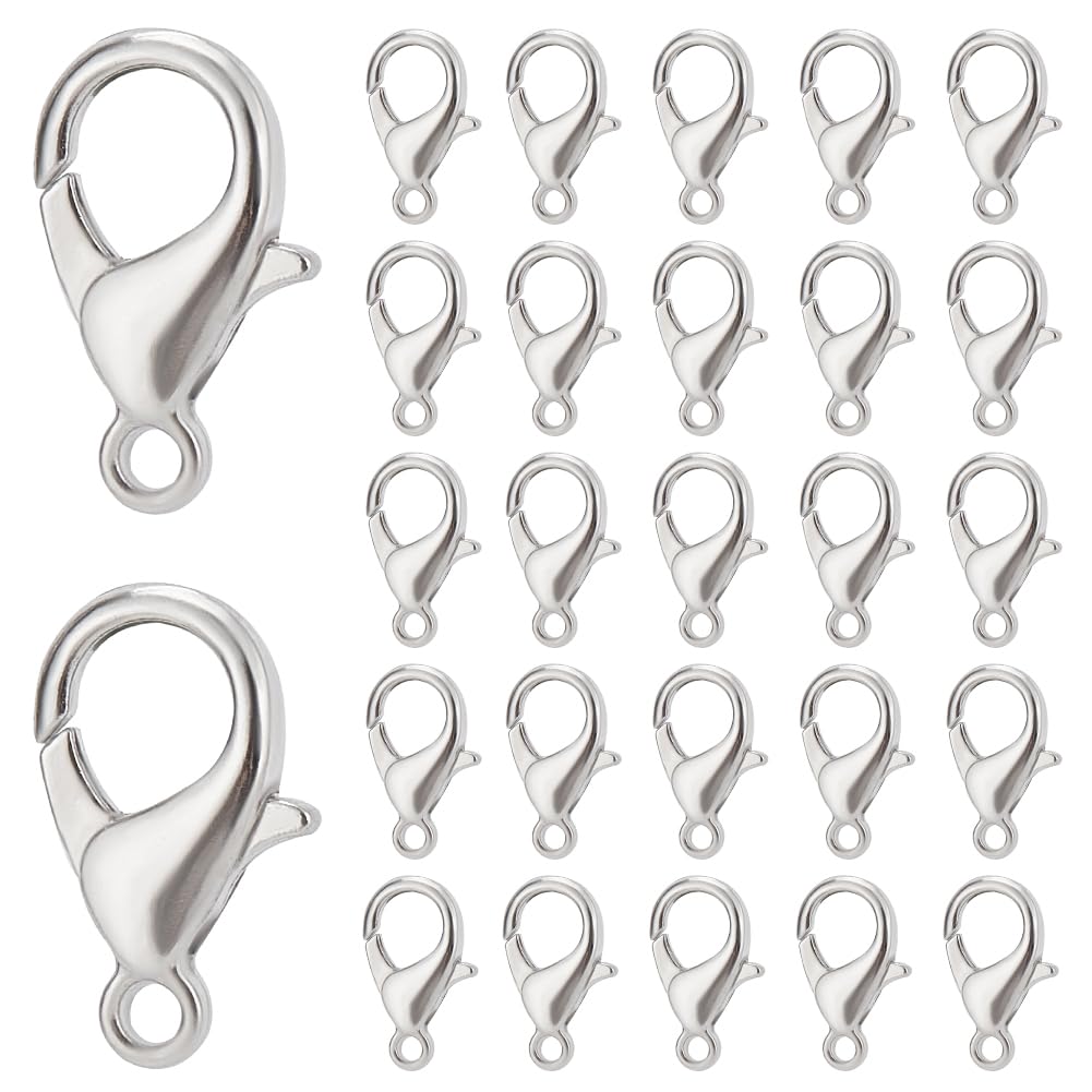 SOFPLATE 300Pcs Lobster Claw Clasps Bulk Lobster Clips Small Alloy Silver Trigger Fasteners Hook Link Clip Findings for jewellery Making DIY Bracelet Necklace Findings Making Accessories Supplies