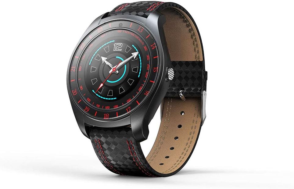 ZMDHLY Smart Watch Men's Android SIM Card Camera Waterproof V10 Blood Pressure Heart Rate Fitness Smart Watch Bluetooth Speaker Sports Watch with Camera,Red