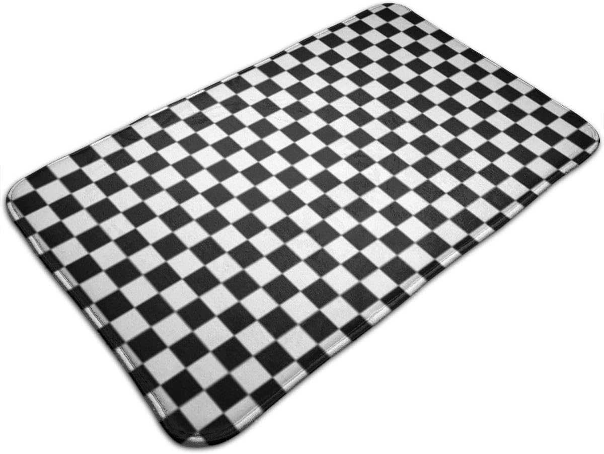 Xixioou Checkered Flag Computer Waterproof Indoor Outdoor Entrance Doormat Rug Floor Mats Shoe Scraper Doormat with Non Slip Backing,19.5x31.5 Inch