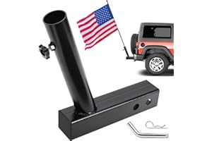 DenForste Hitch Flag Pole Holder, Flagpole Hitch Mount Universal, Angled Flag Pole Holder, Fit for 2 inch Hitch Receiver, Compatible with Trailer Truck Jeep RV Pickup