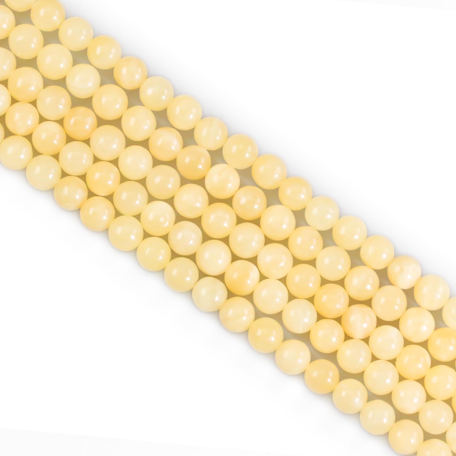 Ouubuuy 60pcs Yellow Jade 6mm Round Crystal Beads for Jewelry Making — image 1