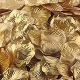 Oksale® 200pcs Colorful Silk Rose Petals Artificial Flower Wedding Favor Bridal Shower Aisle Vase Decor Scaters Confetti (Gold)