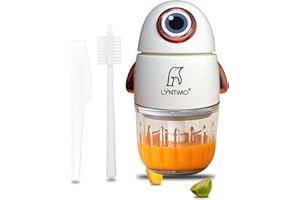 Lyntimo Glass Baby Food Maker 8 Blades Baby Food Processor Set for Vegetables Fruits Meat, Baby Food Blender Puree Maker w/Spatula & Cleaning Brush, Baby Feeding Essentials (Milky White)
