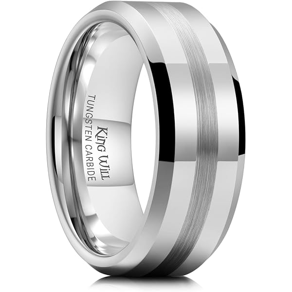 Benedict Palladium Inlaid Beveled Tungsten Ring by Thorsten
