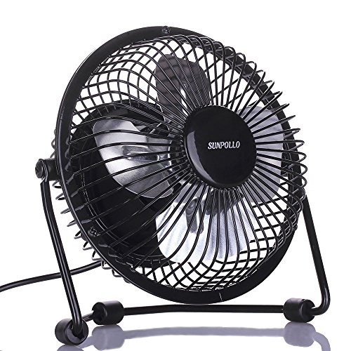 SUNPOLLO 4'' USB Mini Desk Fan, Small Desktop Fan Quiet and Powerful