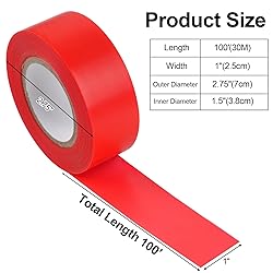 MOWPOG 5 Pack Red Flagging Marking Tape, 1" x