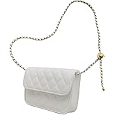 INNTURT Mini Belt Bag - Synthetic Leather Quilted Crossbody Bag for Women - Trendy Accessories - Small White