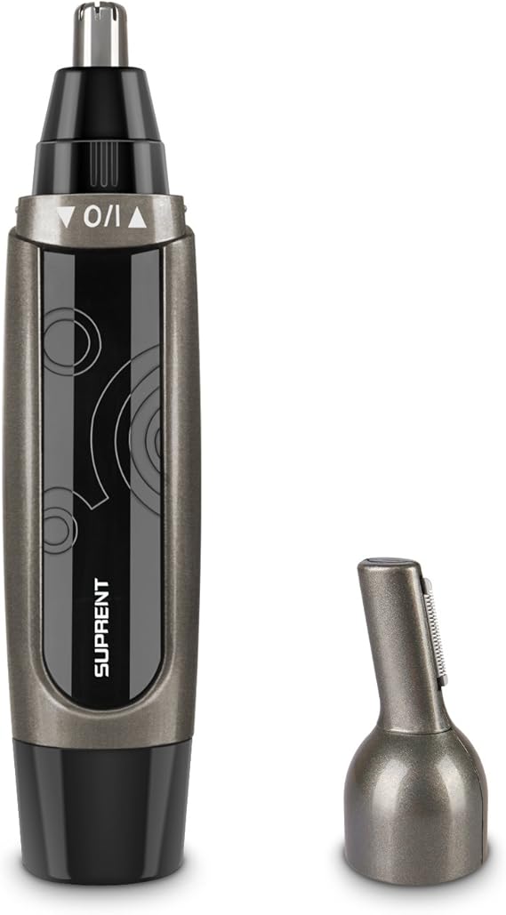 SUPRENT Precision Nose and Ear Trimmer for Men with LED Light, Wet/Dry